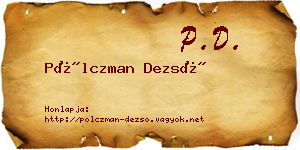 Pölczman Dezső névjegykártya